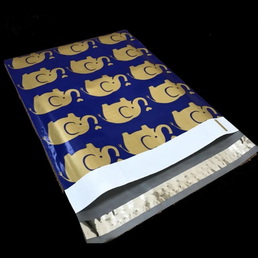 25 Pcs Gold Elephant Design Poly Mailers 6